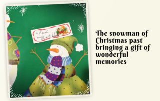 The snowman of christmas past bringing a gift of wonderful memories image