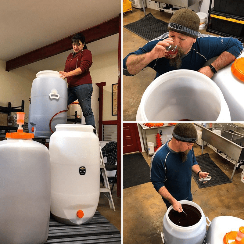 gallery of working with mead in plastic barrels