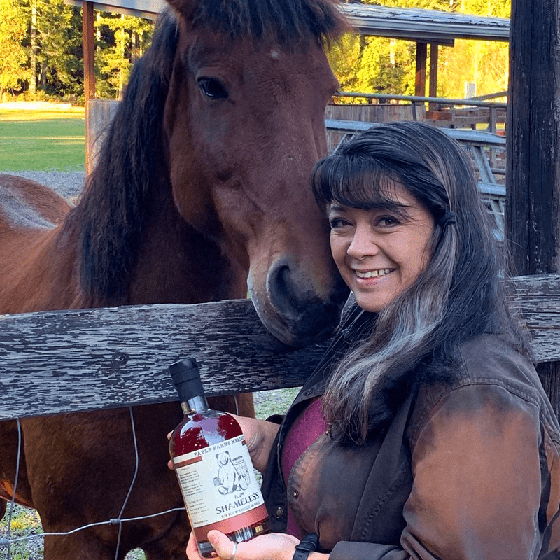 michelle with horse and plum shameless mead