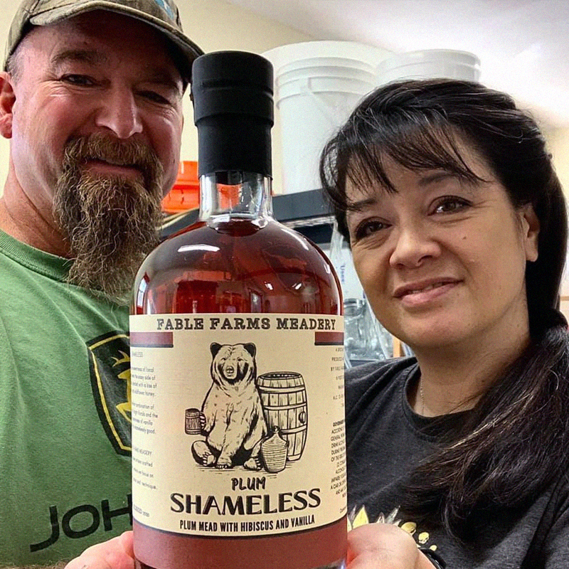fred and michelle holding plum shameless mead